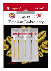 HUSQVARNA® VIKING® Titanium Embroidery Needles Size 80/12 5-Pack